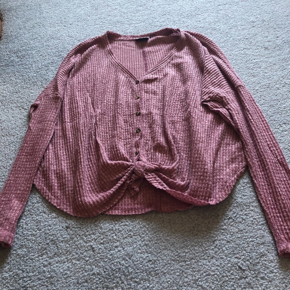 Urban outfitters Tie Front Button Sweater